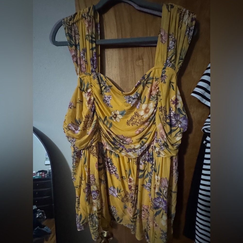 Torrid yellow floral top